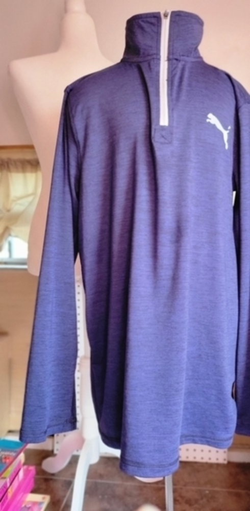 Puma boys XL 18/20 1/4 zip pullover blue